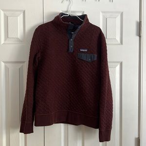 Patagonia Women's Dark Ruby Cotton Quilt Snap-T Pullover